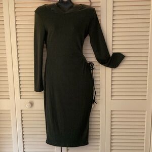 💚Green Cut-Out Ruched Side Long Maxi Dress